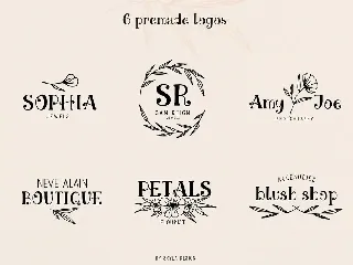 Ciera watercolor svg font, florals & logos