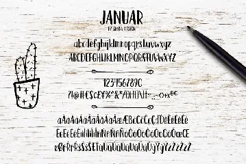 Quirky handwritten font, Januar
