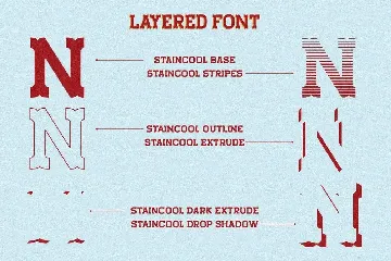 Staincool - Retro Layered Font