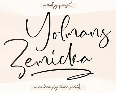 Yolmans Zemicka Signature Script Font