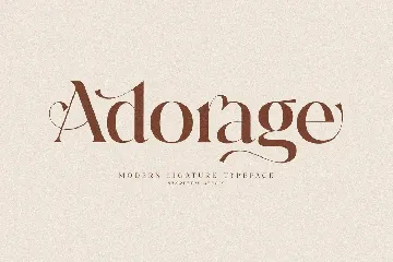 Adorage Modern Ligature Typeface Font