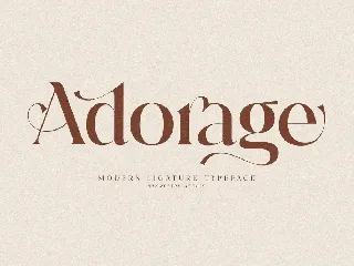 Adorage Modern Ligature Typeface Font