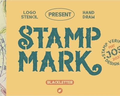 Stamp Mark - Vintage Stencil font