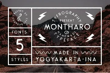 Montharo Typeface + Extras font