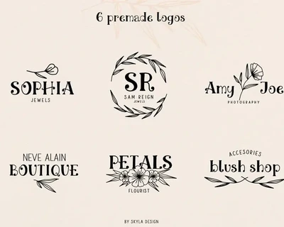 Ciera watercolor svg font, florals & logos