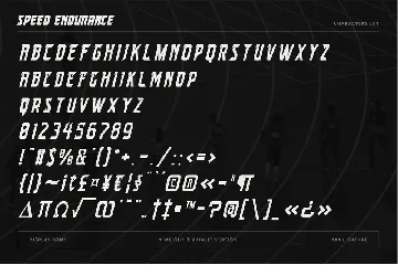 Speed Endurance font