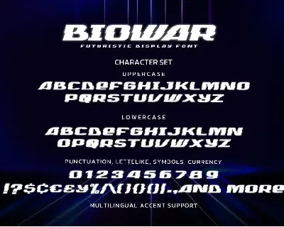 Biowar - Futuristic Display font