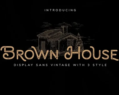 Brown House -  Vintage Typeface font