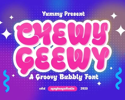 Chewy Geewy - A Groovy Bubbly Typeface font