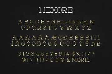 Hexore - Modern Display Slab font