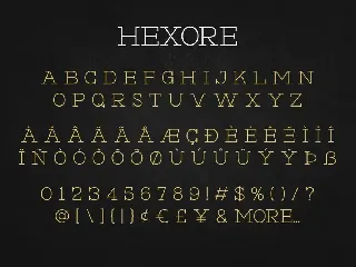 Hexore - Modern Display Slab font