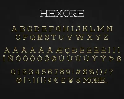 Hexore - Modern Display Slab font