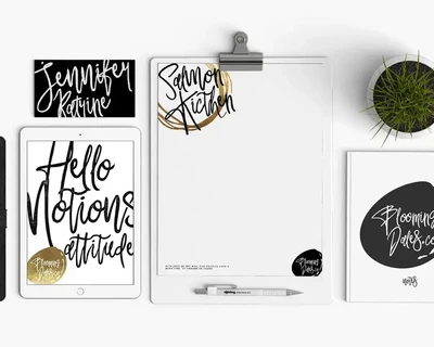 Glamour Font+ 90premade Logo+Pattern