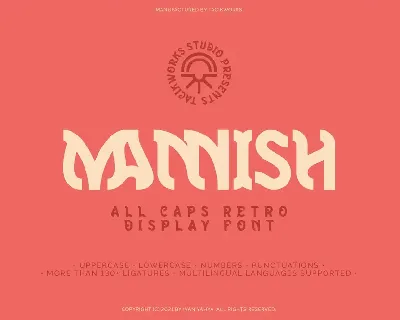 Mannish All Caps - Retro Display Font