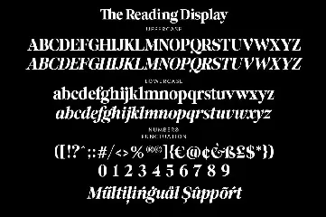 The Reading Display Serif font