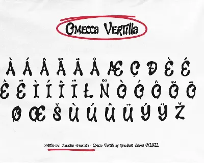 Omecca Vertilla font