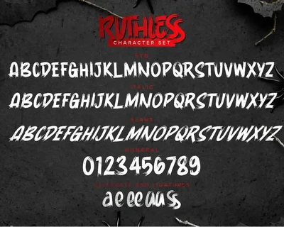 Ruthless - Horror brush Font