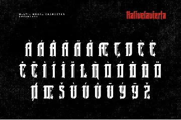 Halivelavierta font