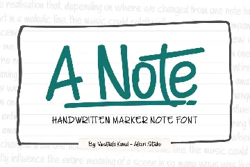 A Note  Handwritten Marker Note Font