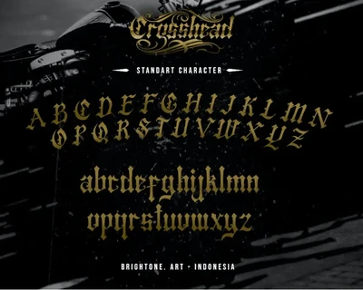 Crosshead - Blackletter type font