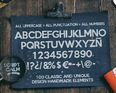 Script Calm + 100 Elements font