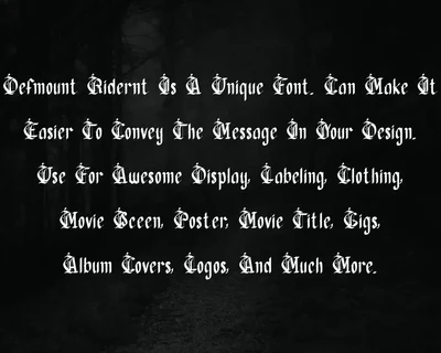 Defmount Ridernt font