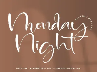 Monday Night Beautiful Handwritten Font