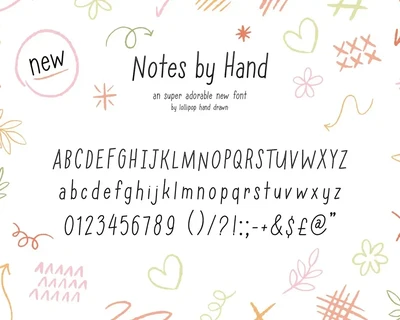 Notes by Hand Font