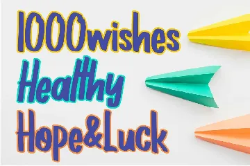 1000 Wishes Origami - Handwritten Font