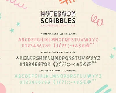 Notebook Scribbles Font Trio