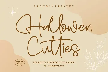 Hallowen Cutties Monoline Font
