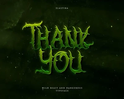 Elastika - Haunted Hand Drawing Display Typeface font