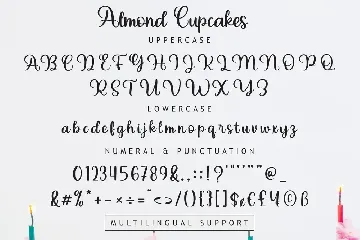 Almond Cupcakes - Handwritten Font
