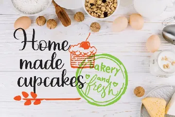 Almond Cupcakes - Handwritten Font