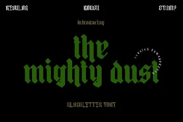 mighty dust - blackletter font