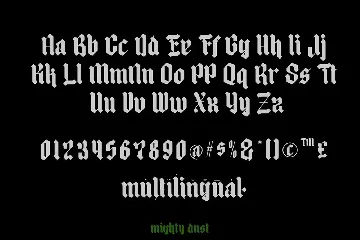 mighty dust - blackletter font