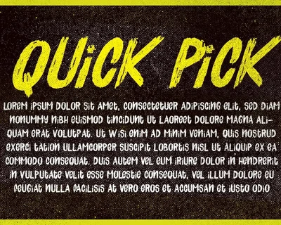 Quick Pick Font