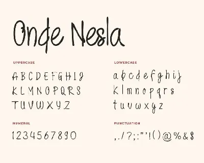 Onde Nesla Handwritten Font