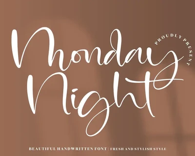 Monday Night Beautiful Handwritten Font