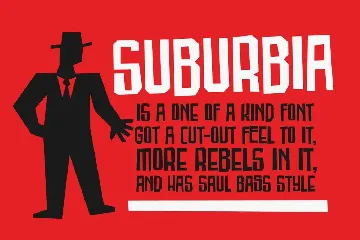 SUBURBIA - cutout saul bass style font