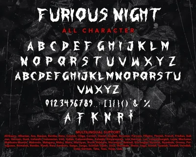 Furious Night font