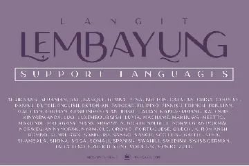 Langit Lembayung font