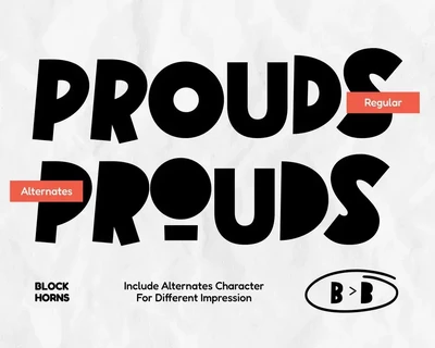 Block Horns - Creative Fonts