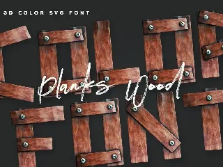 Wooden Planks - 3D Color SVG Font