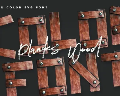 Wooden Planks - 3D Color SVG Font