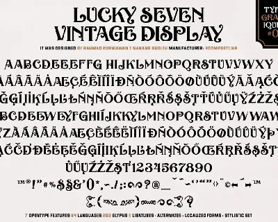 Lucky Seven Vintage Font