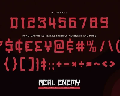 Real Enemy - Handmade Brush Font