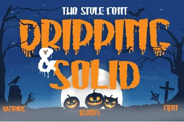 Vampire Bloods - Dripping Halloween Font