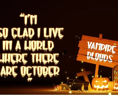 Vampire Bloods - Dripping Halloween Font