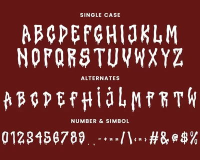 Embar Wisteh Horror Dripping Font